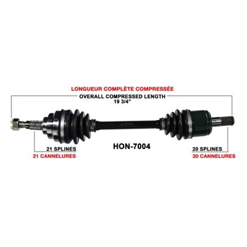 Kimpex Complete Axle Fits Honda Front right HON 7004K