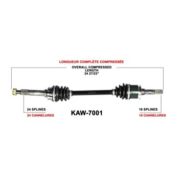 TrakMotive Essieu complet pour Kawasaki Avant gauche, Avant droit KAW 7011