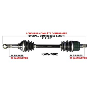 Essieu complet TrakMotive pour Kawasaki avant gauche KAW 7004