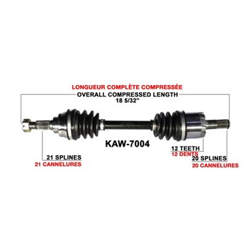 Essieu complet TrakMotive pour Kawasaki Arrière droit, Arrière gauche 216680