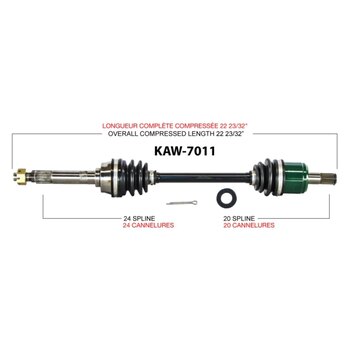 TrakMotive Essieu complet pour Kawasaki Arrière gauche 216682