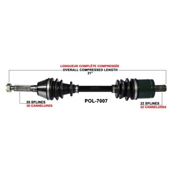 TrakMotive Essieu complet pour Polaris Avant gauche, Avant droit POL 7007