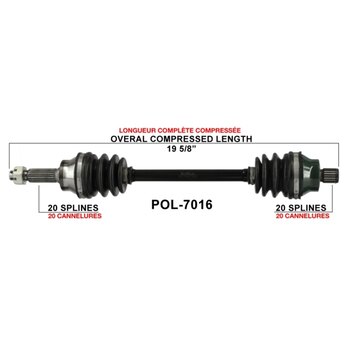 TrakMotive Essieu complet pour Polaris Arrière gauche, Arrière droit 216759