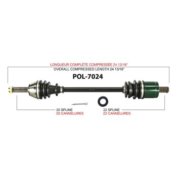 TrakMotive Complete Axle Fits Polaris Rear left, Rear right POL 7036