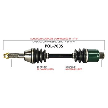 Essieu complet TrakMotive pour Polaris Avant gauche, Avant droit POL 7024