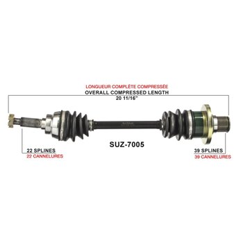 TrakMotive Essieu complet pour Suzuki Avant gauche, Avant droit 216814