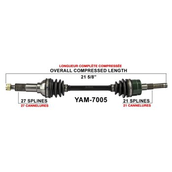 Essieu complet TrakMotive pour Yamaha avant droit YAM 7006