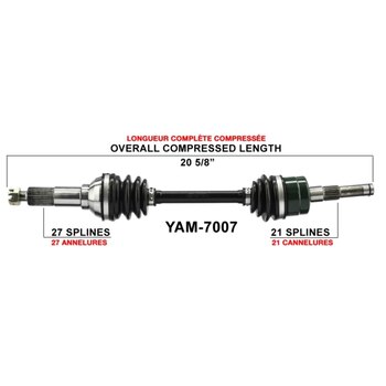 Essieu complet TrakMotive pour Yamaha Avant gauche, Avant droit YAM 7029