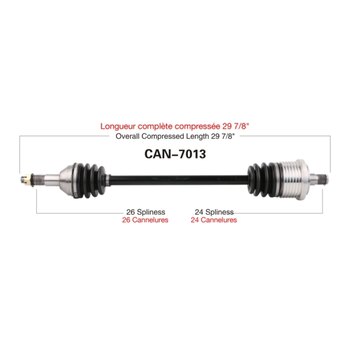 TrakMotive Complete Axle Fits Can am Arrière gauche, Rear right 216788