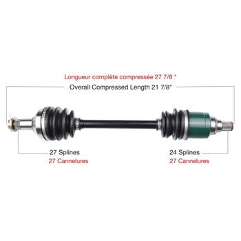 TrakMotive Complete Axle Fits Arctic cat Front left ARC 7010