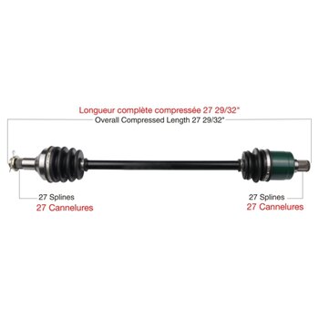 TrakMotive Complete Axle Fits Arctic cat Front left ARC 7010