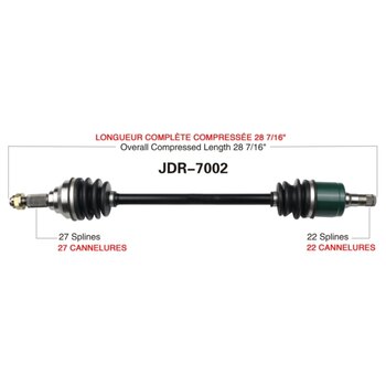 Kimpex Essieu complet pour John Deere avant droit JDR 7001K