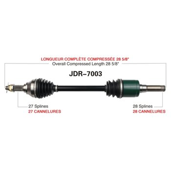 Kimpex Essieu complet pour John Deere avant droit JDR 7001K