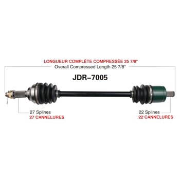 Kimpex Essieu complet pour John Deere avant gauche JDR 7002K