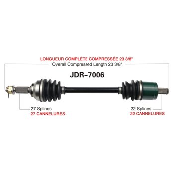 Kimpex Essieu complet pour John Deere avant droit JDR 7001K