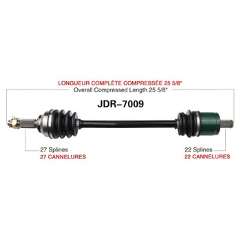 Kimpex Essieu complet pour John Deere avant droit JDR 7001K