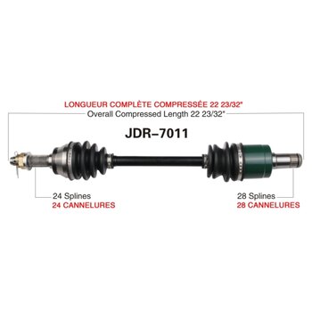 Kimpex Essieu complet pour John Deere avant gauche JDR 7002K