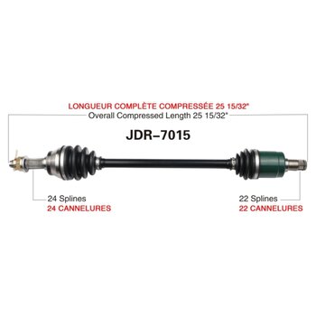 Kimpex Essieu complet pour John Deere avant droit JDR 7001K