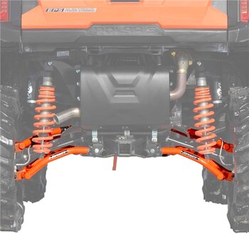 Super ATV High Clearance A Arm Fits Polaris 2 pairs Run up to 30″ tires and no need lift kit Black 1.5″ Forward offset Lower Front, Upper Front +2″ to 3″ +1.5″