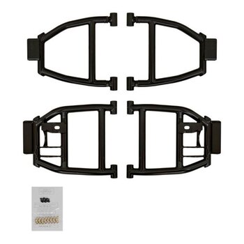 Super ATV High Clearance A Arm Fits Polaris 2 pairs Run up to 30″ tires and no need lift kit Black 1.5″ Forward offset Lower Front, Upper Front +2″ to 3″ +1.5″