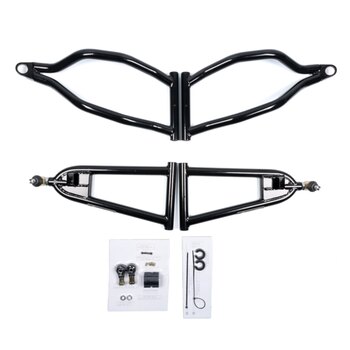 Super ATV High Clearance A Arm Fits Polaris 2 pairs Black 1.5″ Forward offset Front +1.5″