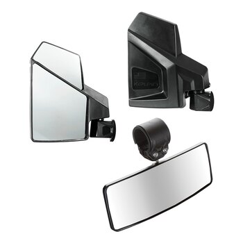 Super ATV Plastic lateral Mirror 1.75? Clamp On Unit Black 8.5″ x 4.25″