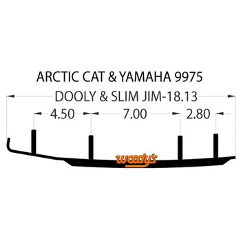 Kimpex Carbide Runner for Plastic Ski Old Plastic Ski *see bolt pattern Fits Arctic cat