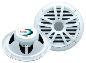 Boss Audio 200W, Haut-Parleur Audio Marine Universel Blanc