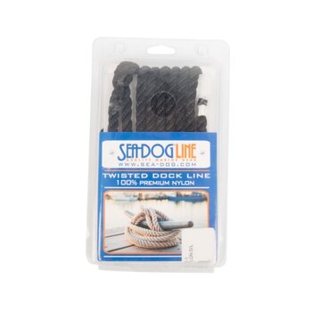 Ligne de quai en nylon torsadé SEA DOG 10' 3/8 ? Nylon Torsadé Noir