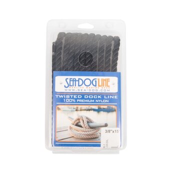 Ligne de quai en nylon torsadé SEA DOG 10' 3/8 ? Nylon Torsadé Noir