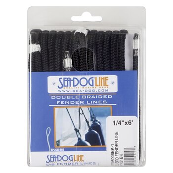 SEA DOG Ligne de garde-boue double tressée 6' 1/4 ? Nylon Double Tressé Doré, Blanc