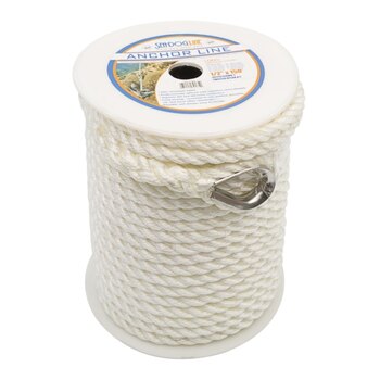 Ligne d'ancrage double tresse Kimpex 100' 3/8? Nylon Double Tressé