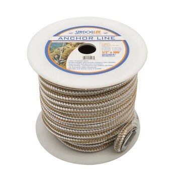 Ligne d'ancrage en nylon double tressé SEA DOG 100' 3/8 ? Doublure en nylon