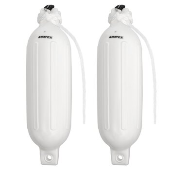 KIMPEX Inflatable Vinyl Fender Unit White 20″ 5.5″ Boat 15' to 20'