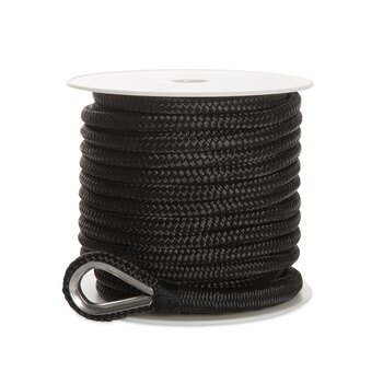 Kimpex Ligne d'ancrage double tresse 150' 3/8 ? Nylon Double Tressé Doré, Blanc