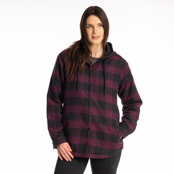 Big Sky Fleece Lined Flannel Hoodie XS Reflecting Pond Black