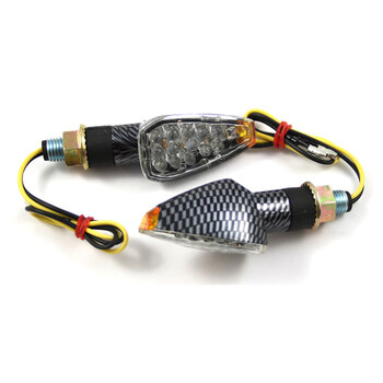 FLASHERS 'OVAL' CARBON LOOK / CLEAR LENS