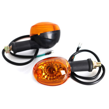 FLASHERS 'ROUND' BLACK / AMBER LENS