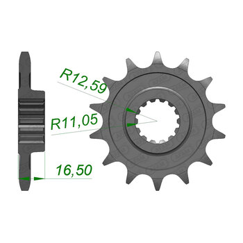 SPR.FR.GSXR600 97 04 525 14T (28401 14).
