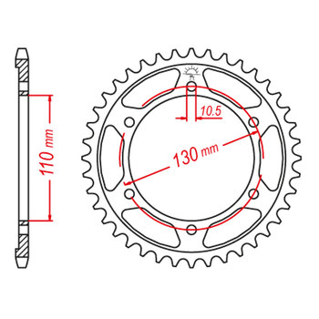 REAR SPROCKET YAM R1 (98 14) 12813 47