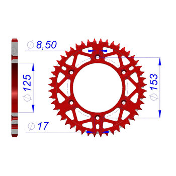 SPR.BLUE ALLOY 50T 520 SELF CLEAN YAMAHA.