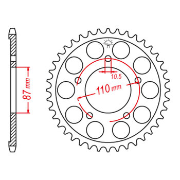 AFAM RR.44T 525P 5H SV650 ETC.. 14404 44T