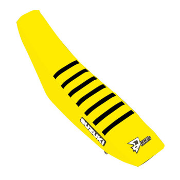 SEAT COVER BLK/BLU WHT RIBS RMZ450 (18)