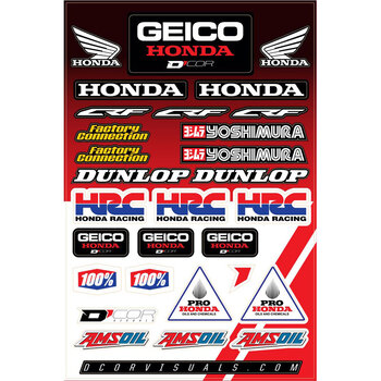 DECAL SHEET 12MM GEICO HONDA