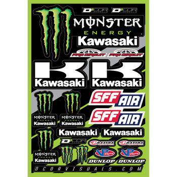 DECAL SHEET 12MM KAWASAKI KXF