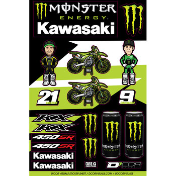 DECAL SHEET 12MM KAWASAKI KXF