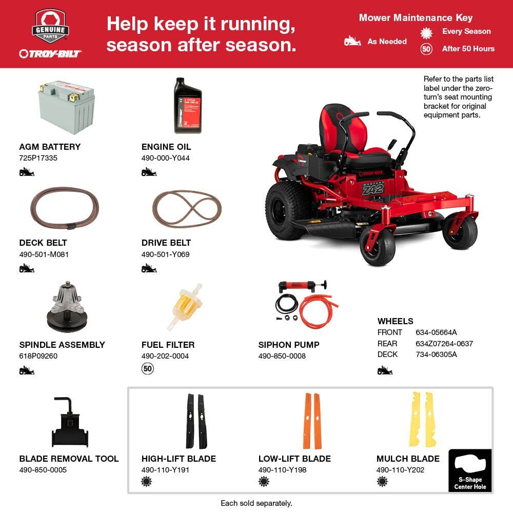 Troy Bilt Mustang Z42 Zero Turn Mower 17ARFACSA66