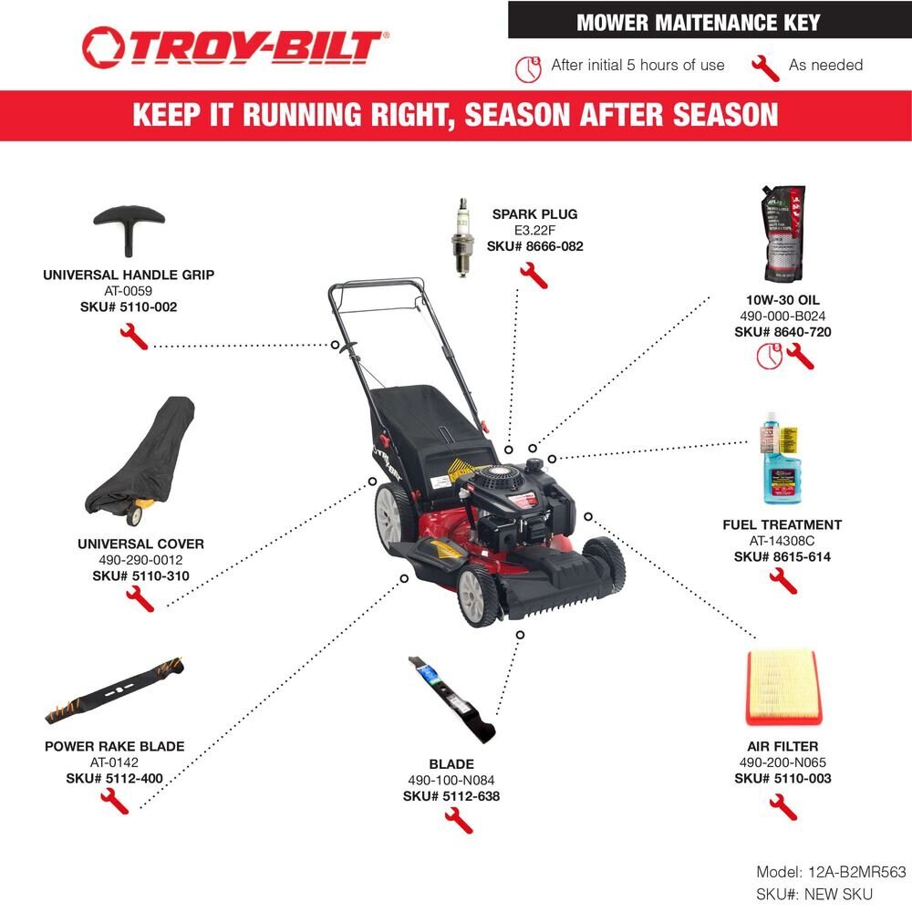 Troy Bilt TB210 Self Propelled Lawn Mower 12A B2MR563