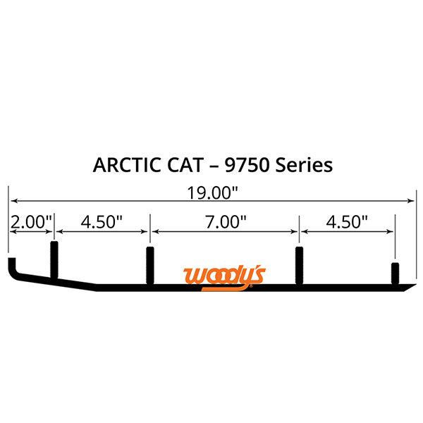 WOODY'S FLAT TOP EXTENDER TRAIL III 4" CARBIDE RUNNER (EAT3 9750)