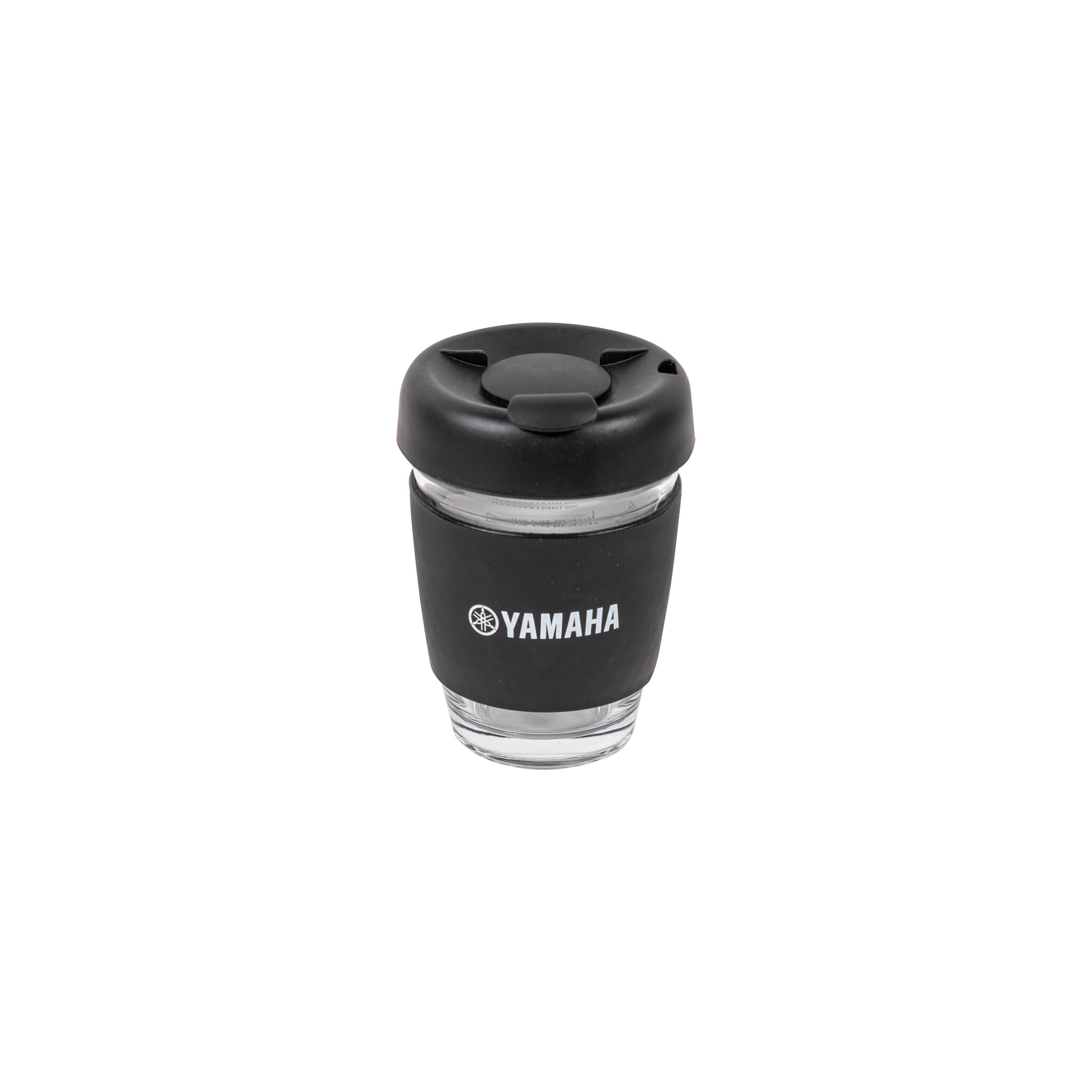 Yamaha Glass Tumbler with Silicone Lid black